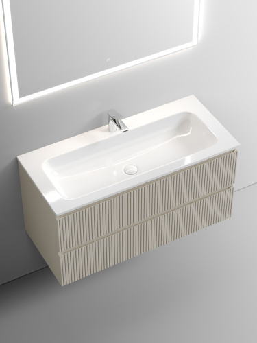 Тумба под раковину Sancos SNOB T SNT100CE 100х45х50 подвесная цвет бежевый - фото 4